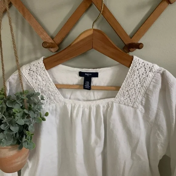 Gap Kids White Squareneck Top Size XXL - Picture 2 of 4